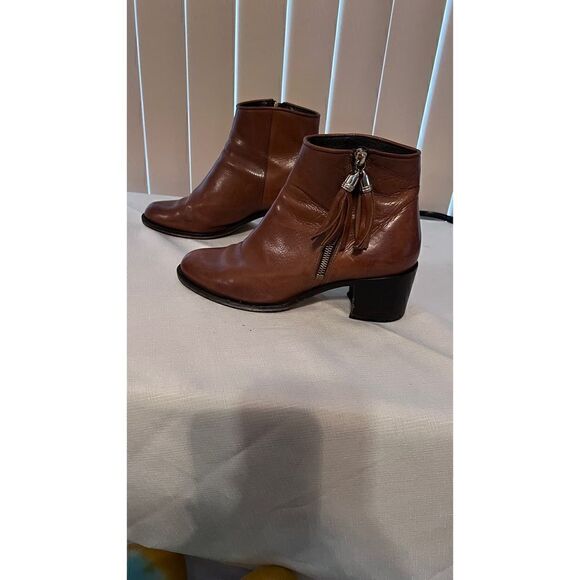 Russell & Bromley Tan Tassal Brown Leather Chelsea side zip boots side 9 EU 39.5 - Picture 5 of 12
